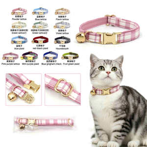 Plaid Cat Collar — 13 British-Style Patterns, S & L Sizes, Quick-Release Wholesale & OEM
