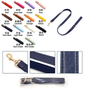 Leather Dog Leash — Business Light-Luxe Walk Leash with PU Leather Face, Poly-Cotton Backing & D-Ring Handle