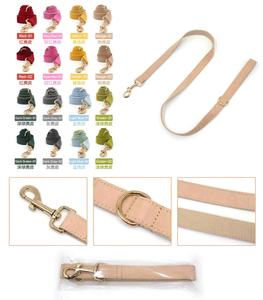 Suede Dog Leash — Two-Tone Soft-Touch Walk Leash with Suede Face, Poly-Cotton Backing & D-Ring Handle