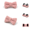 Teddy Velvet Cat Bowtie — Plush, Anti-Static, Mini 8×4 cm Bow with Dual-Velcro Back for Wholesale & OEM