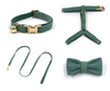 Corduroy Cat Collar Harness Leash & Bow Tie Set — 4-Piece Bundle with Bell | 17 Colors, OEM from 20 Pcs