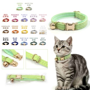 Corduroy Cat Collar — 17 Colors, S & L Sizes, Quick-Release Wholesale & OEM