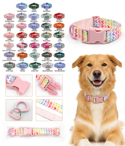 Colored Buckle Printed Dog Collar — Ultra-Lightweight Designer Collar with Color-Matched Plastic Hardware | Heyri Pet OEM/ODM Wholesale