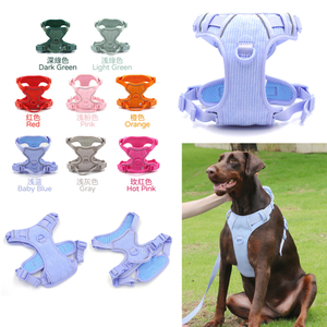 Wholesale Corduroy Mesh Sport Dog Harness — H-Style Multi-Point Support, 4.0mm Breathable Dual-Layer, OEM/ODM Manufacturer