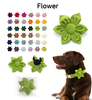 Velvet Flower Dog Bowtie — Handmade 5-Petal Flower Silhouette, 36 Plush Velvet Colors, Wholesale from Heyri Pet
