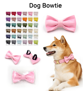 Velvet Dog Bowtie — Premium Velvet Photo-Ready Dog Bowtie with Double-Velcro Snap-On Attachment & 36 Luxe Colors