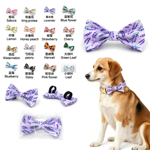Fruit & Flower Dog Bowtie — Seasonal Limited-Edition Series, 18 Fresh Prints, Wholesale from Heyri Pet
