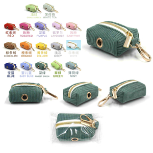 Corduroy Mini Dog Poop Bag Holder — 17 Ribbed Colors × 4 Hardware Finishes Multi-Use Walking Pouch | Wholesale & OEM/ODM