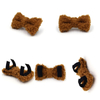 Teddy Velvet Cat Bowtie — Plush, Anti-Static, Mini 8×4 cm Bow with Dual-Velcro Back for Wholesale & OEM